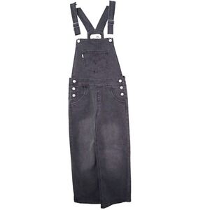 Levis Silver Tab Overalls Kids‎ Youth Girls Size 12 Reg Denim Bibs Gray Stretch
